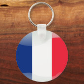 Franse glanzende vlag sleutelhanger (Voorkant)