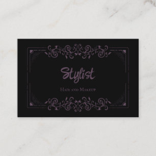 Franse Gothic Damask Stylist Eggplant Visitekaartje