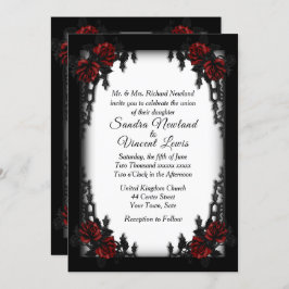 Franse Gothic White Wedding Kaart