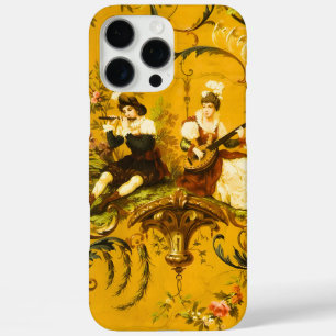 Franse Gouden Gele Toile Victoriaans Bloemen iPhone 16 Pro Max Hoesje