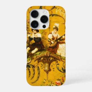 Franse Gouden Gele Toile Victoriaans Bloemen iPhone 16 Pro Hoesje