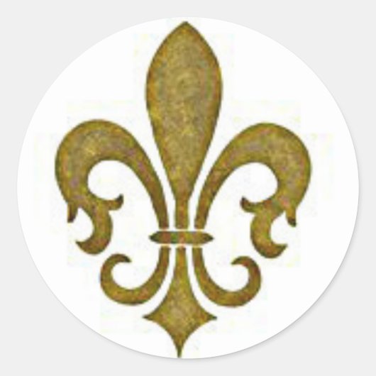 Franse goudkoortsriem-de-lis ventilatorriem ronde sticker (Voorkant)