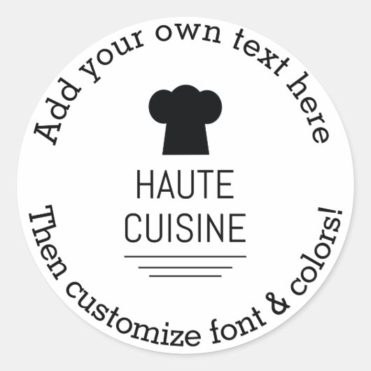 Franse Gourmet Haute Cuisine Ronde Sticker (Voorkant)