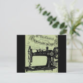 Franse grafische naaigmachine Briefkaart (Staand voorkant)