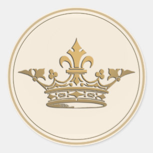 Franse  grens voor metalen goud in kroonkroon ronde sticker