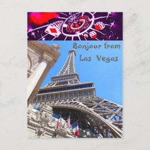 Franse groeten Las Vegas Style Briefkaart