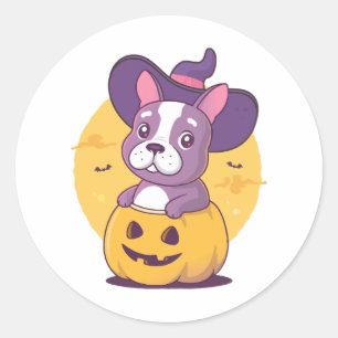 Franse Halloween Ronde Sticker