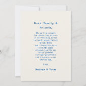 Franse Hand Getrokken Boog Monogram Blauw Foto Huw Bedankkaart (Achterkant)