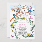 Franse handgetekende Florals 80e verjaardag Kaart (Voorkant)