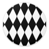 Franse Harlequin Black & White Stripe Ceramic Knob Keramische Knop (Voorkant)