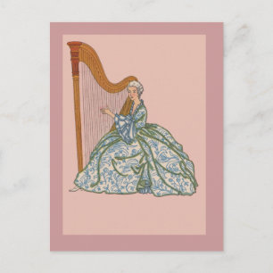  Franse Harpist Notecards en Briefkaarten