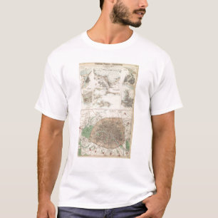 Franse havens en havens en Plan van Parijs T-shirt