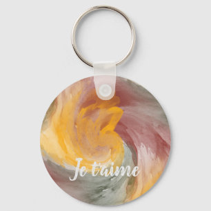 Franse herfst-waterverfstreken in liefde sleutelhanger