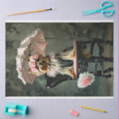 Franse hertogin Yorkshire Terrier decoupage Tissuepapier (Craft)