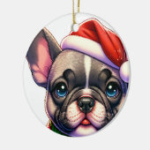 Franse hond keramisch ornament (Links)