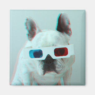 Franse hond met 3D-bril Magneet