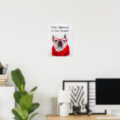 Franse hond met bril en rood Shirt Poster (Thuiskantoor)