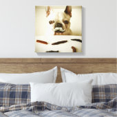 Franse hond met een snor canvas afdruk (Insitu (Slaapkamer))