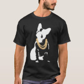 Franse hond met gouden Ketting franchie met Go T-shirt (Voorkant)