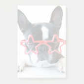 Franse hond met rode Star-bril Post-it® Notes (Voorkant)