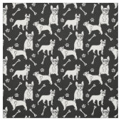 Franse hond zwart-wit stof (Swatch)