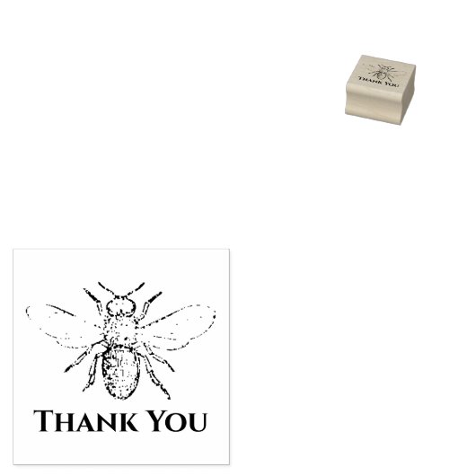 Franse honingbij dank u hout kunst stempel (Gestempeld)