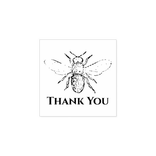 Franse honingbij dank u hout kunst stempel (Afrduk)