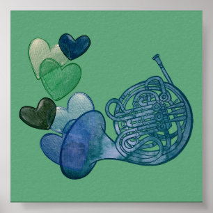 Franse Hoorn Band Muziek Klas                      Poster