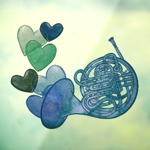 Franse hoorn band muziekles raamsticker