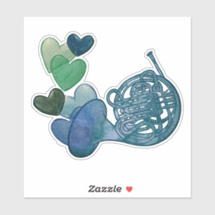 Franse hoorn band muziekles sticker