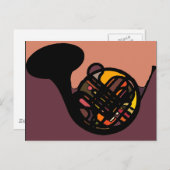 Franse hoorn briefkaart (Voorkant / Achterkant)