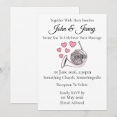 Franse hoorn bruiloft uitnodiging messing muzikant (Voorkant / Achterkant)