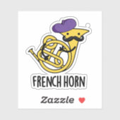 Franse hoorn grappig muziekinstrument woordspeling sticker (Vel)