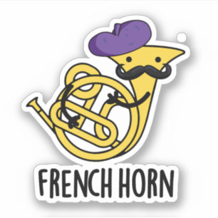 Franse hoorn grappig muziekinstrument woordspeling sticker