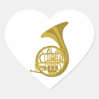 Franse hoorn hart sticker