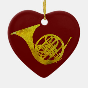 Franse hoorn keramisch ornament