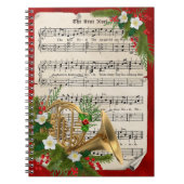 Franse hoorn met  vel voor kerstmis notitieboek (Voorkant)