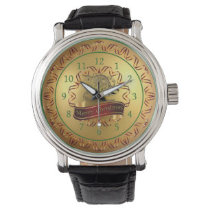 Franse hoorn ~ Musical Scroll ~ Merry Kerst~ Horloge
