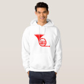 Franse hoorn - rood hoodie (Voorkant volledig)