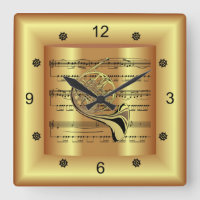 Franse Horn~Curved-vel Music~Gold Background~ 