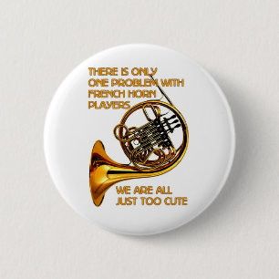 Franse Horn Cutie Ronde Button 5,7 Cm