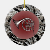 Franse Horn Drawing Pendant Ornament (Achterkant)