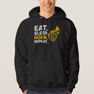 Franse Horn Music Eat Sleep Horn Repeteren4 Hoodie