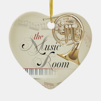 Franse Horn Music Room Keramisch Ornament
