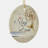 Franse Horn Music Room Keramisch Ornament (Rechts)