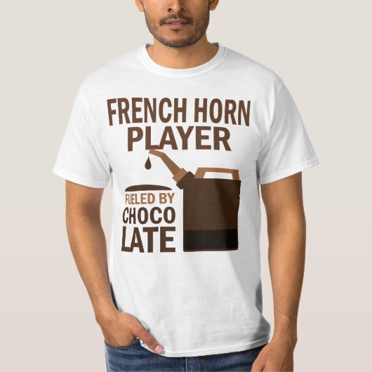 Franse Horn Player (Funny) Chocolate T-shirt (Voorkant)