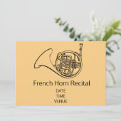 Franse horn stijlvolle prestatieoverweging kaart (Staand voorkant)