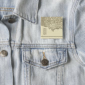 Franse immigratie vierkante button 5,1 cm (In situ)