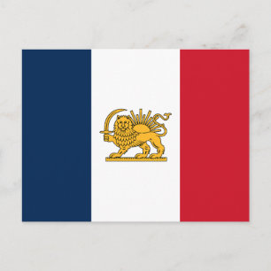 Franse Iraanse Leeuw en Zon Erfgoedvlag Briefkaart