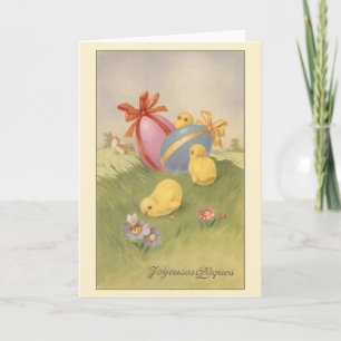 Franse Joyeuses Pâques Paaskaart Feestdagen Kaart